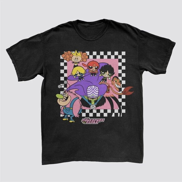 XL - Mens The Powerpuff Girls Black Graphic T-Shirt - Black - Picture 1 of 5